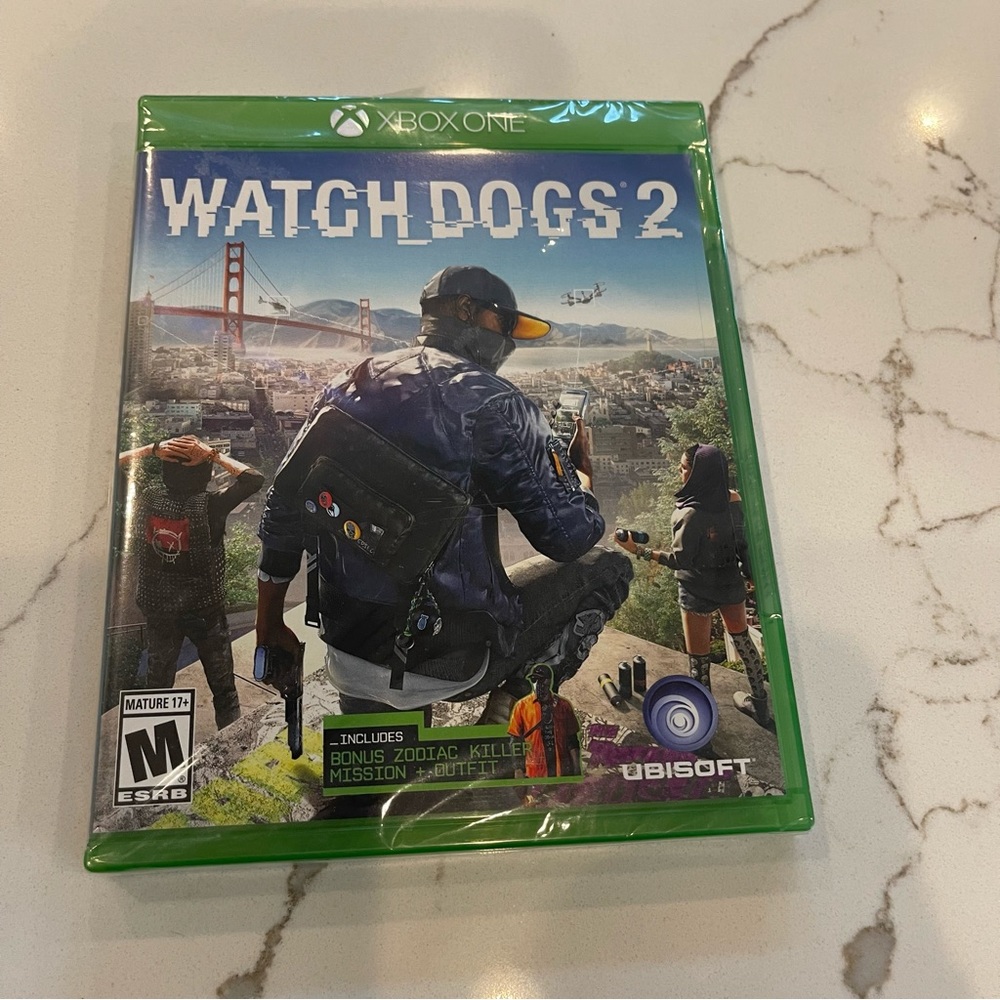 Watch Dogs 2 (Microsoft Xbox One, 2016) Video Game 4125E1M. New still in wrap.